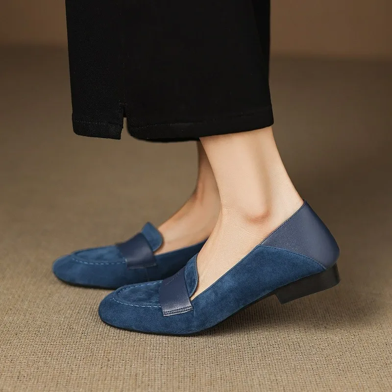 

Женские роскошные бархатные мокасины с острым носком, модные лоферы, весна 2026, новые фиолетовые балетки из велюра