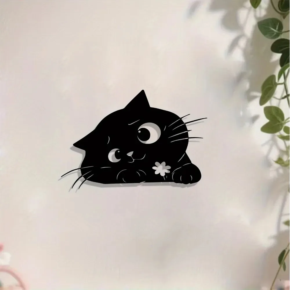 CIFBUY Iron Wall Art Cat Shaped Rustproof Metal Decor Stylish Easy Hanging Unique Ornament For Bedroom Garden Home