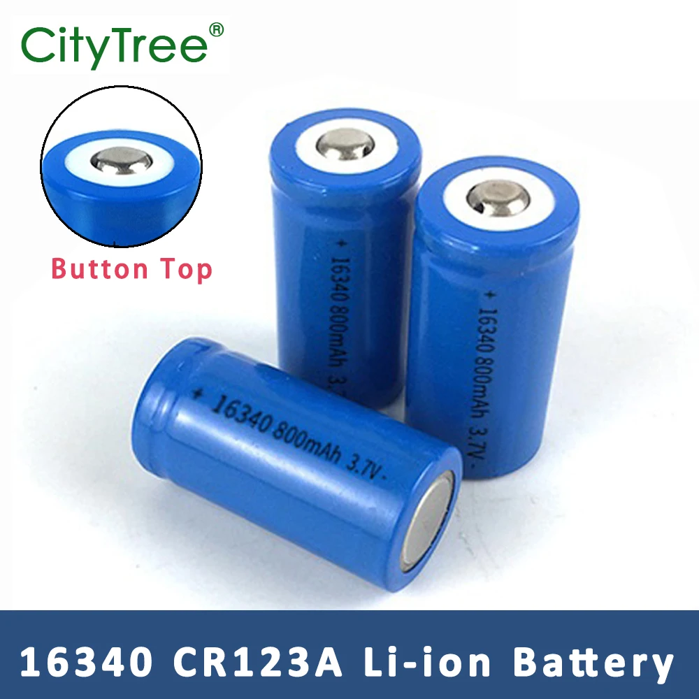 Batteria ricaricabile CR123A 800mAh 3.7V RCR123 CR123 16340 batterie al litio per penna laser Torcia a LED Telecamera di sicurezza cellulare