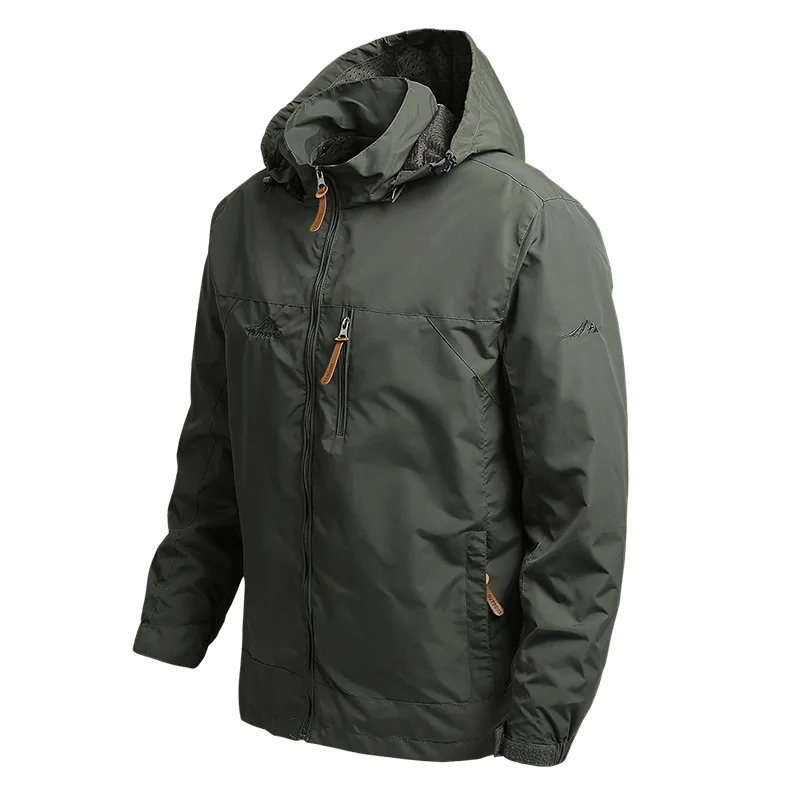 

Jacket Men's Spring and Autumn Thin Outdoor Charge Jacket Youth Hooded Loose Casual Windbreaker Jacket For dress up and cosplay