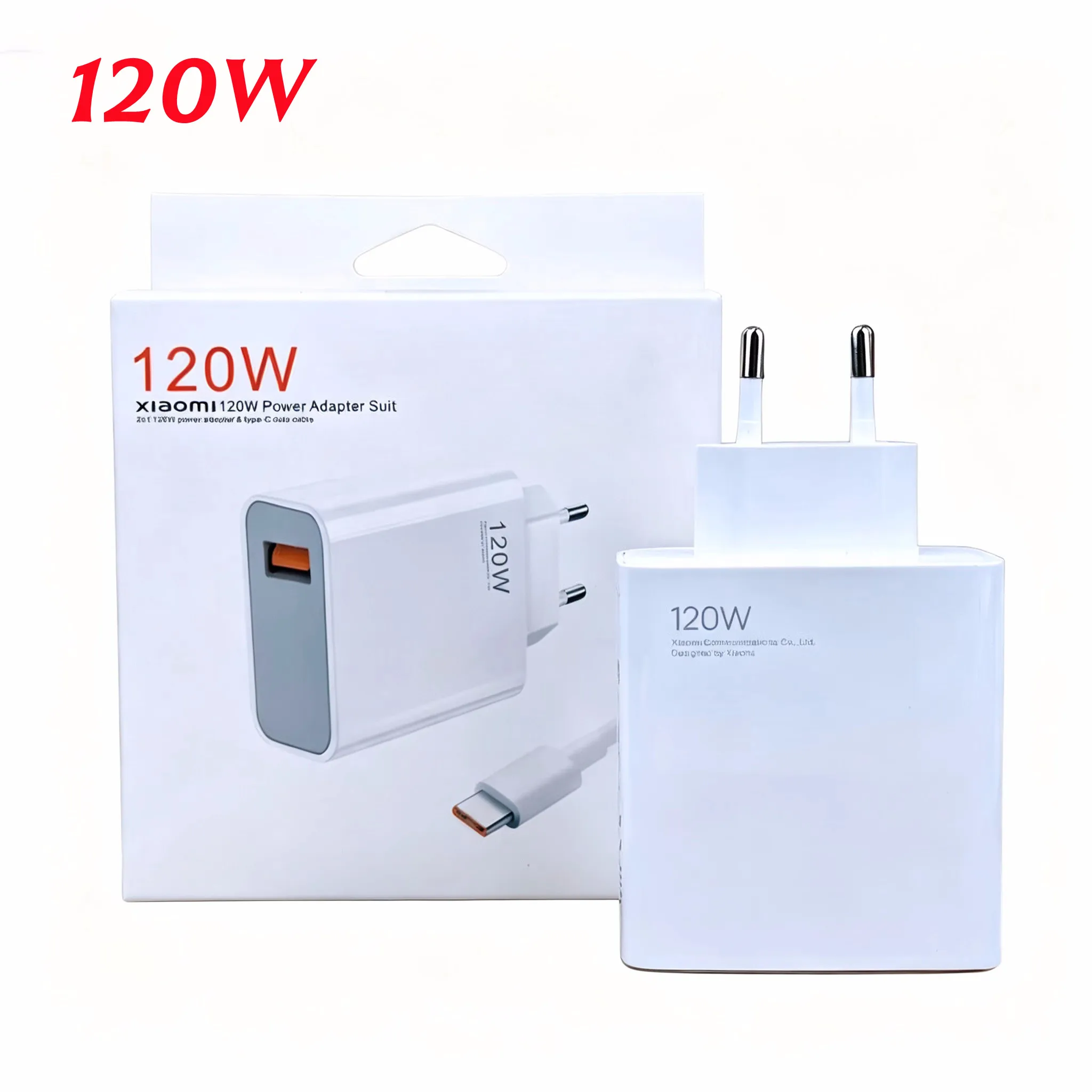 Chargeur rapide Xiaomi 120W Turbo, adaptateur mural EU Hypercharge avec câble Type C 6A, compatible avec Mi 15, 14, 13, 12 Ultra, 11T Pro