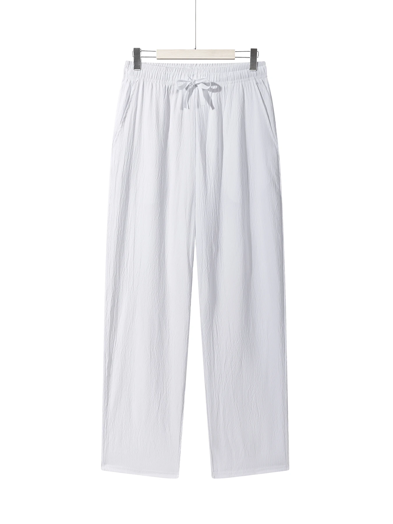 Männer Leichte Hosen Casual Einfarbig Jogginghose Gerade Kordelzug Atmungsaktive Baggy Loos Hosen Streetwear Hosen Männer – Detail 12