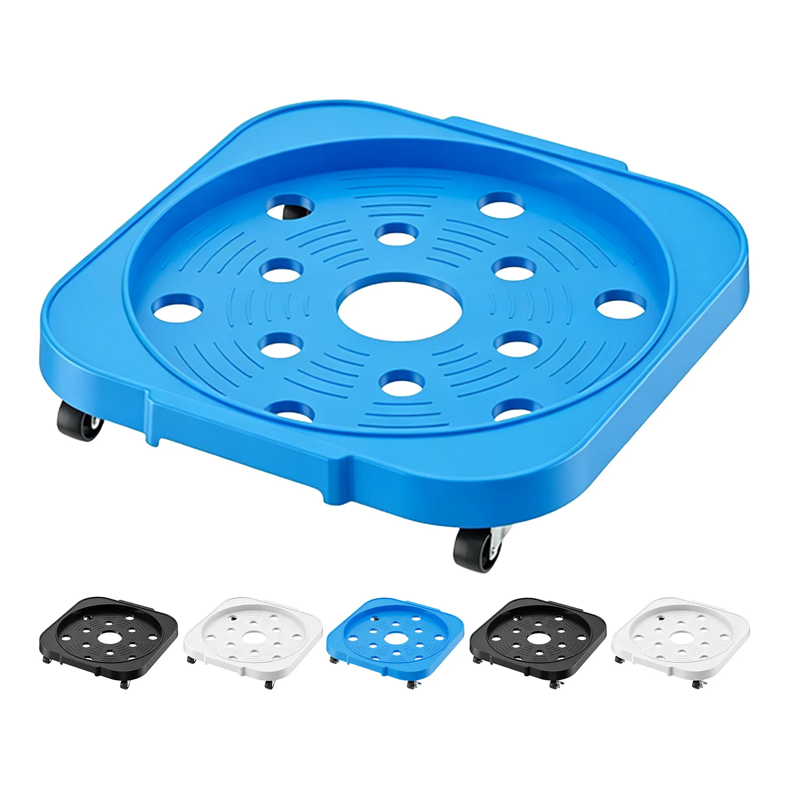 12.8inch Movable Base Tray Rolling Bucket & Flower Pot Stand Heavy Duty 5 Gallon Water Jug Holder Caddy for Planters Flower Pots
