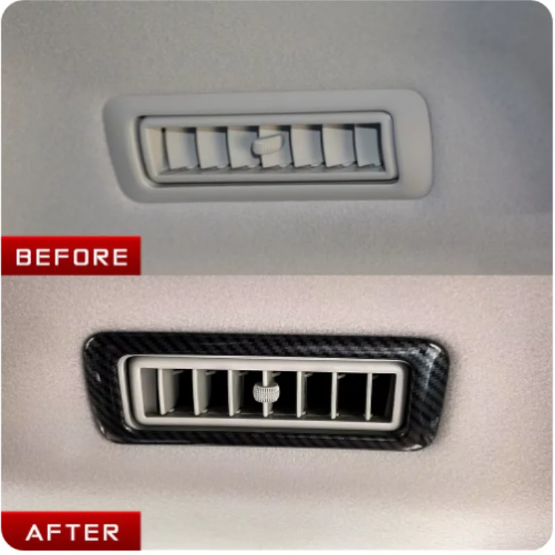 For Toyota Fortuner 2016-2022 Interior Accessories ABS carbon fiber Rear car Roof Air Conditioning AC Outlet Vent Cover Trim
