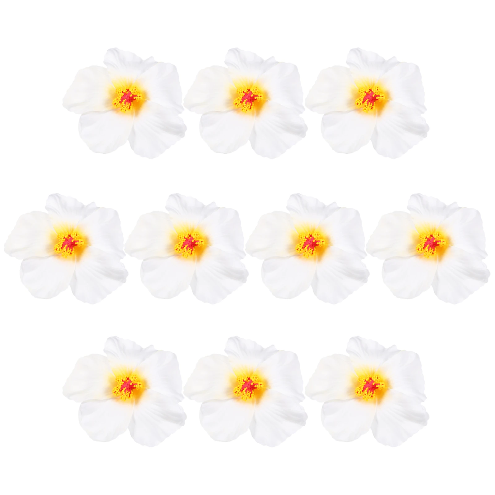 

10Pcs Lifelike Faux Hibiscus Flowers Tropical Artificial Decor for DIY Photography Backdrop Home Office Hotel Decoration Use