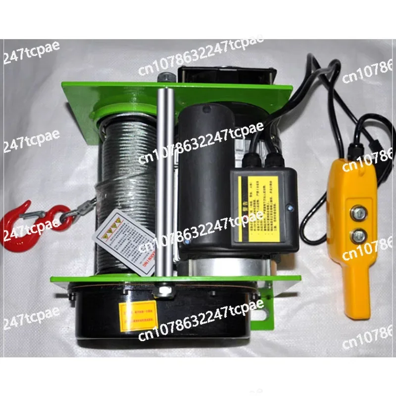 1800W 220V Electric Winch 400-800KG Electric Hoist 30M Steel Wire Rope Windlass Winding Engine Elevator Household Building Crane