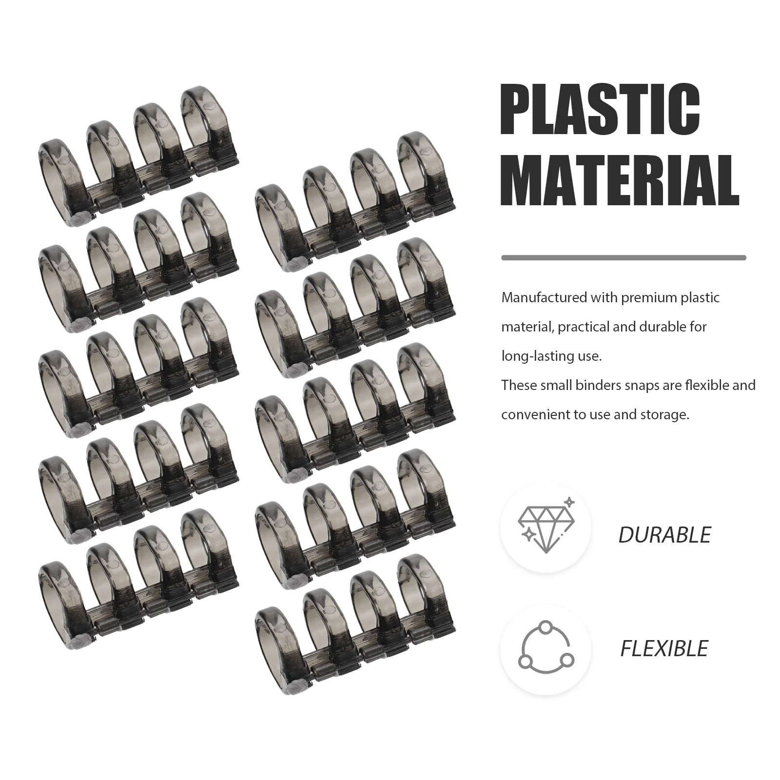 

10pcs Four-Hole Segmented Binder Snap Creative Scrapbook Clips Plastic File Ring Clip For Student Stationery Office Home Use