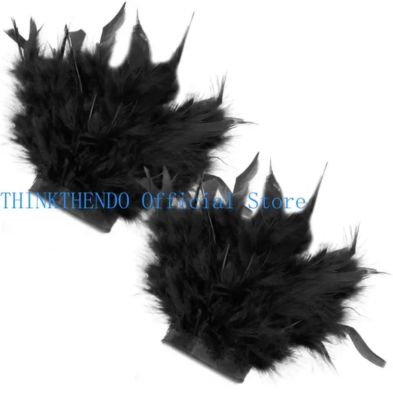 

39BB Goth Elastic Wristband Woman Detachable Sleeve Skirt Harajuku Coat Wrist Cuffs