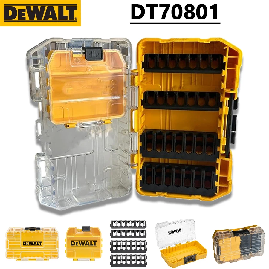 DEWALT DT70801 Orta Boy parça kutusu saklama kutusu Şeffaf Plastik Çok Fonksiyonlu İstiflenebilir Kutu 150*90*42mm DT70801-QZ