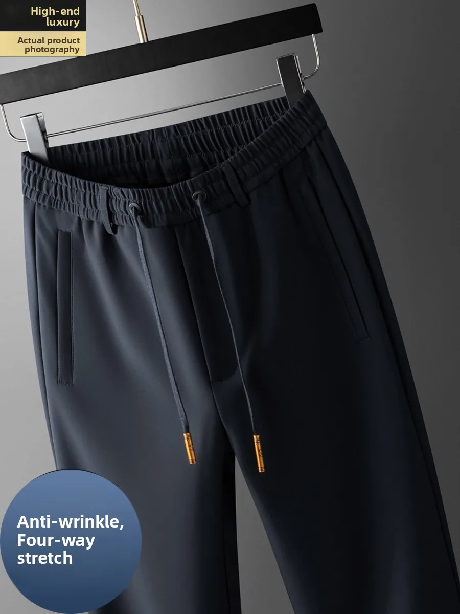 

Мужские повседневные брюки свободного прямого кроя для весны и осени, спортивные брюки в стиле Dad, удобные, дышащие, с высокой талией, модные