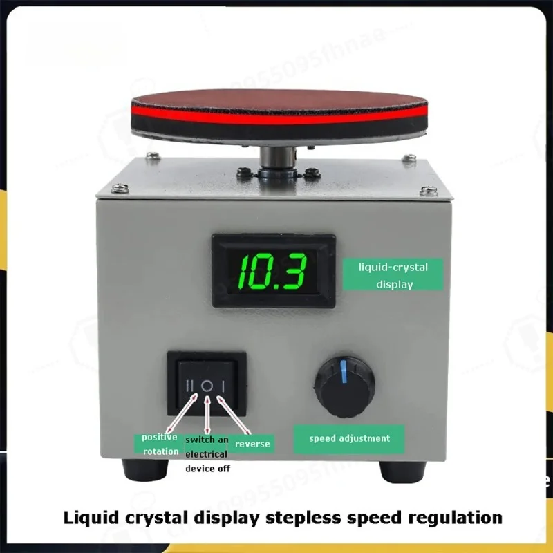 Small 4/5/6-inch Electric Disc Sanding Machine 150W/24V Grinding Machine with Variable Speed 0-6000RPM and 10 Sanding Discs