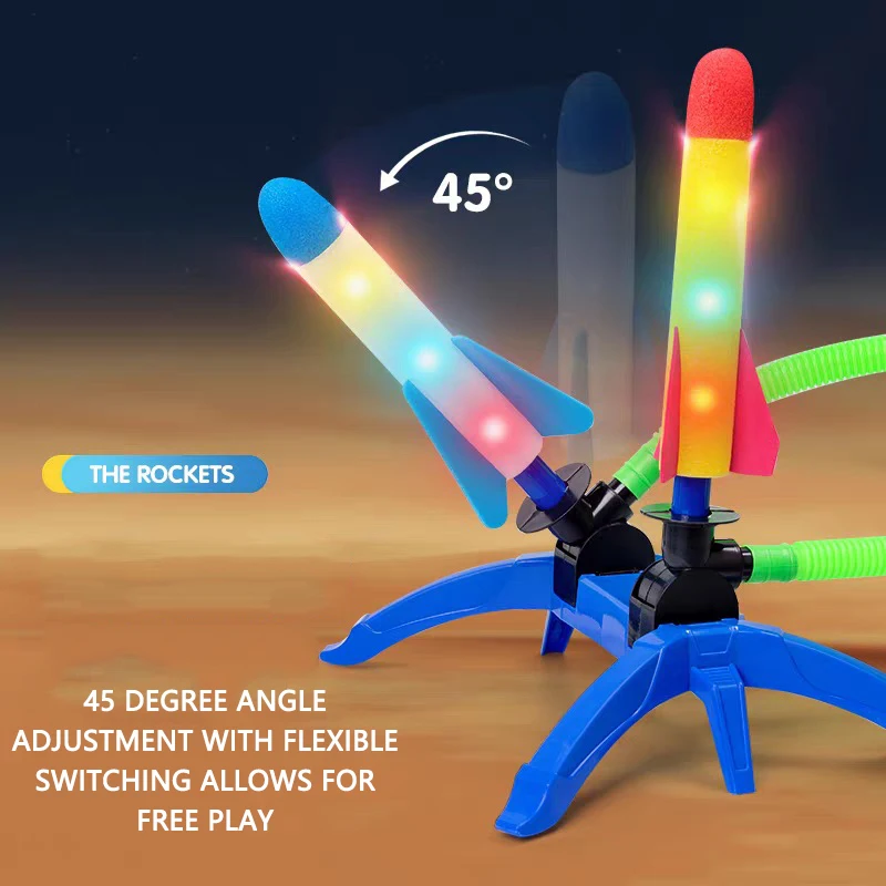 Kids Rocket Launcher Step Pump Power Air Pressed Stomp Outdoor Family Games Skyrocket Birthday Gifts Sports Toys For Children