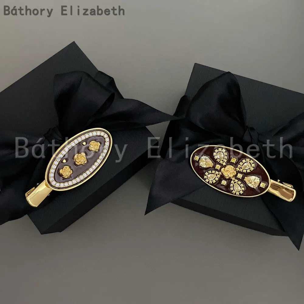 

Báthory Elizabeth 2024 Fashion Brand Designer Oval Enamel Hairpin Hair Pin Women High Quality Jewelry Hair Accessories