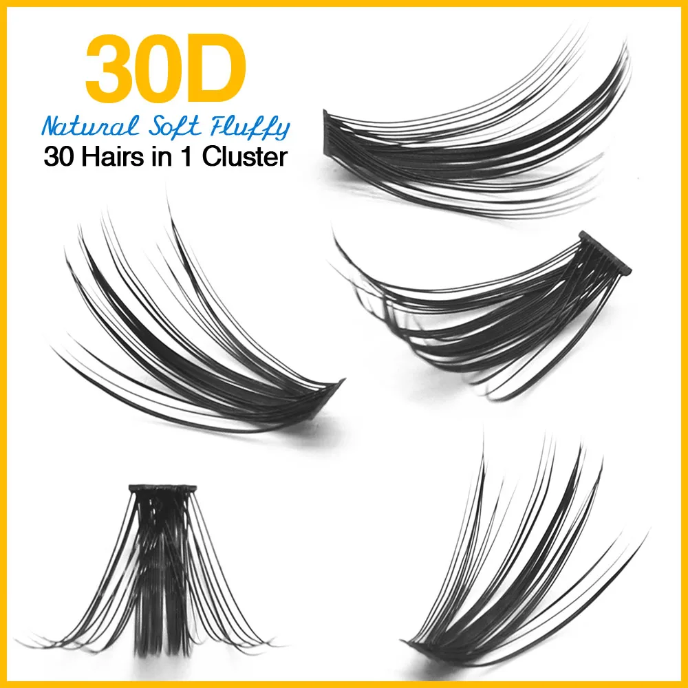 MUYD Black Hand Made Silk 20D/30D Individual Cluster Eyelashes Extension Natural DD Mink Lashes Soft Cilos 3D Volume