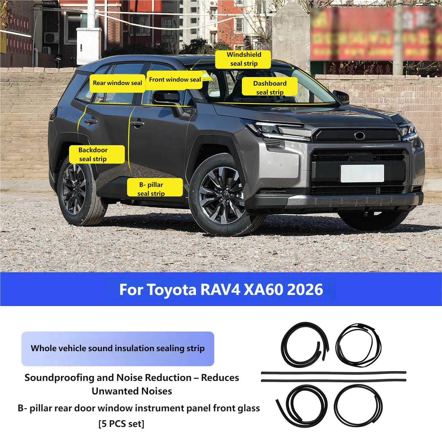 For Toyota RAV4 XA60 2026 Car B Pillar Seal Strip Door Sound Insulation Weatherstrip Dustproof  Whole Vehicle Sealing Strip view 6