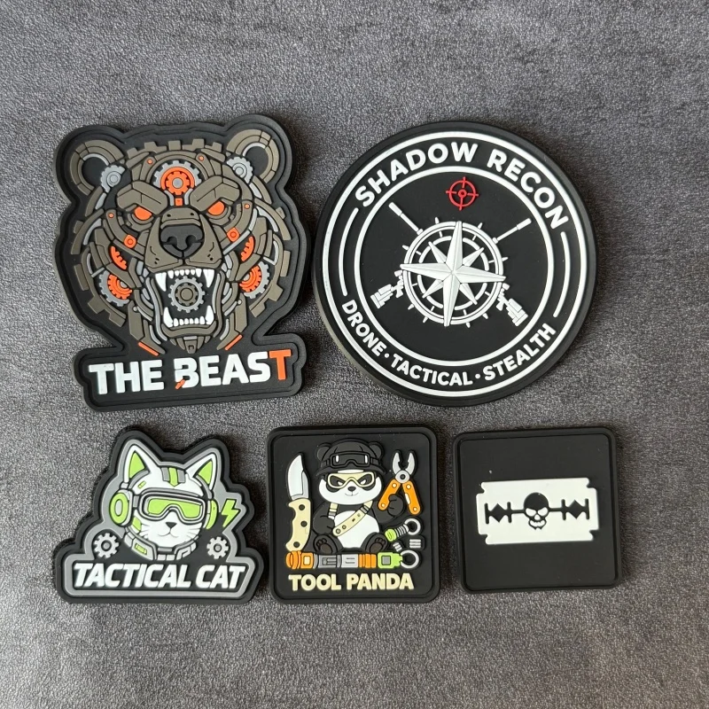 PVC Patch on Clothes Tactical Morale Badge Hook Loop Patches Backpack Stickers Armband