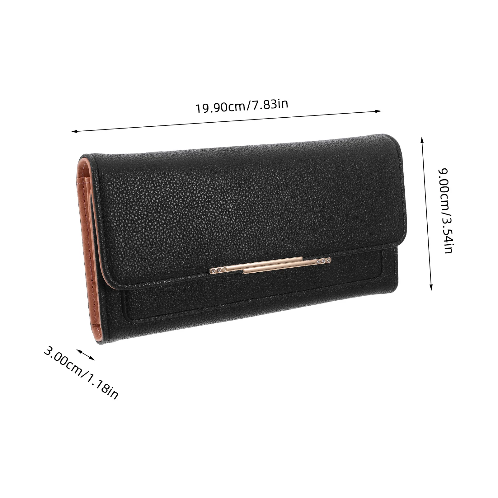 محفظة نسائية طويلة من البولي يوريثان، محفظة ثلاثية الطي للنساء، حقيبة نقود محمولة خفيفة الوزن مع سحاب للسفر يوميًا