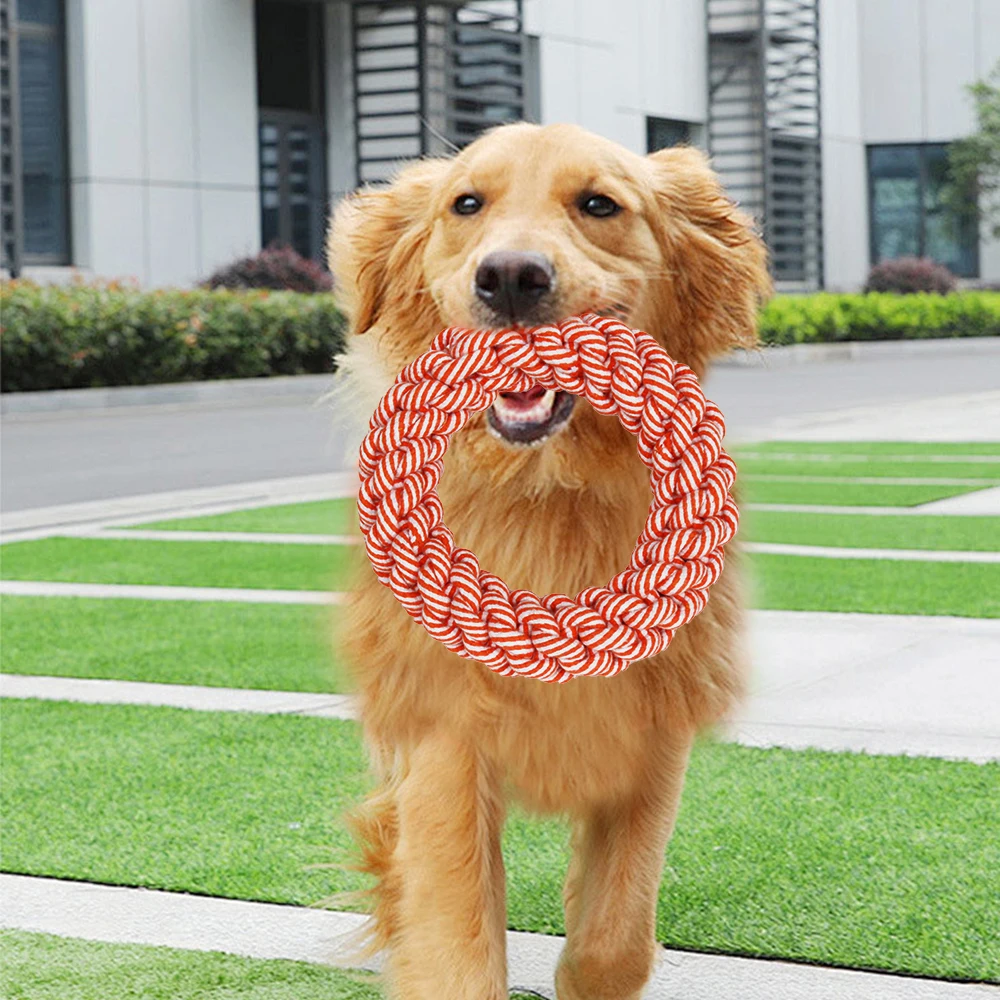 New Dog Chew Toy Bite Resistant Rope Knot Cats Dogs to Relieve Boredom Teeth Grinding and Cleaning Pet Training Supplies