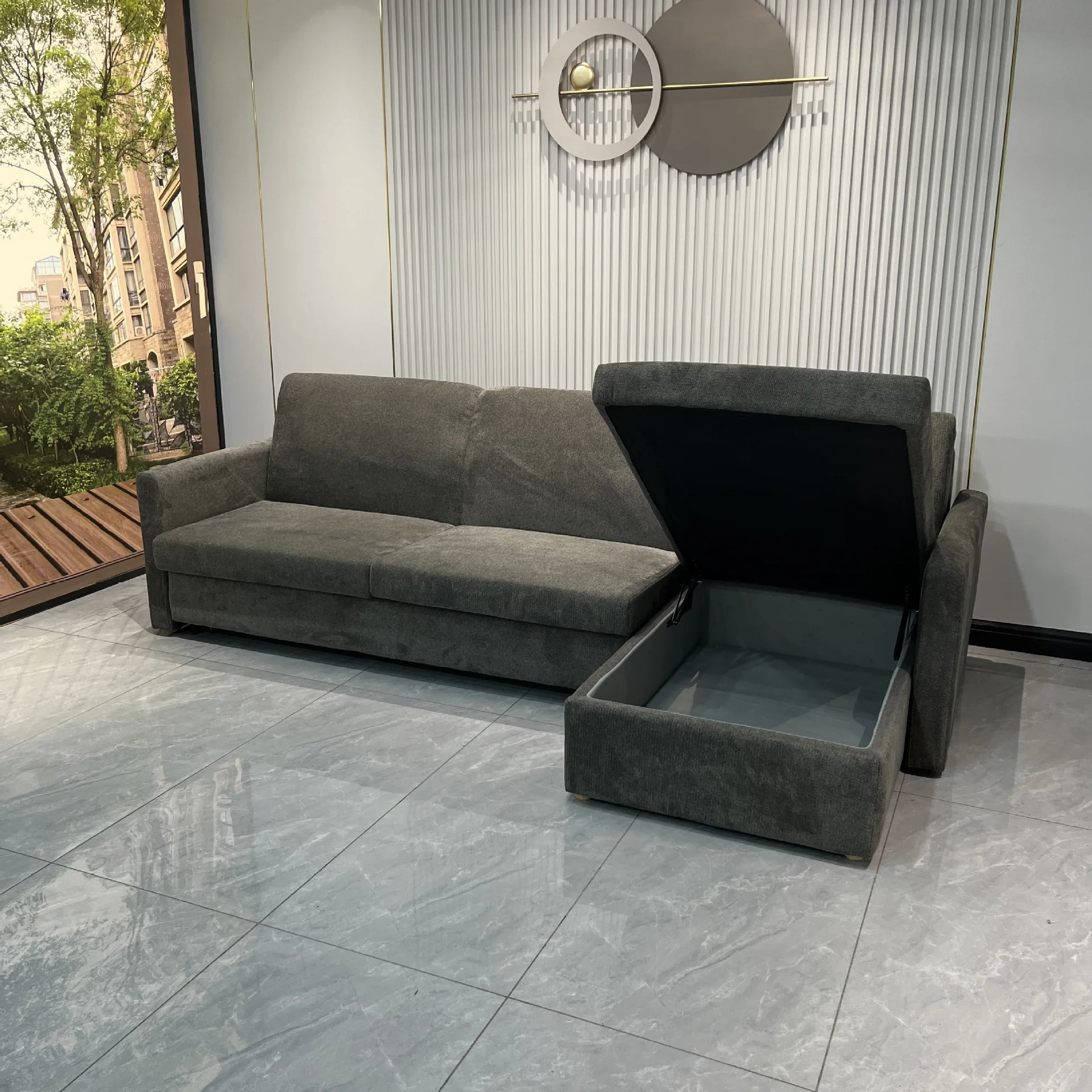 yjq high-end sofa bed can be folded for dual use, small apartment double manual translation to bring its own mattress