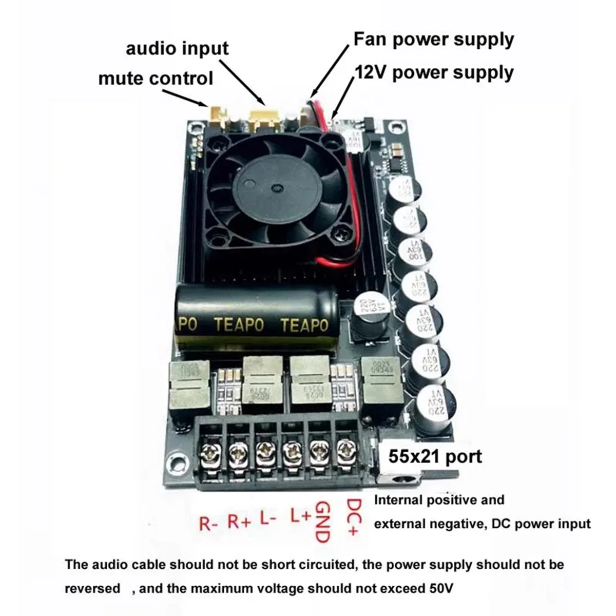 Papan Amplifier Digital HiFi, versi maks TPA3255 600W daya tinggi 300W X 2 Stereo kebisingan rendah HIFI