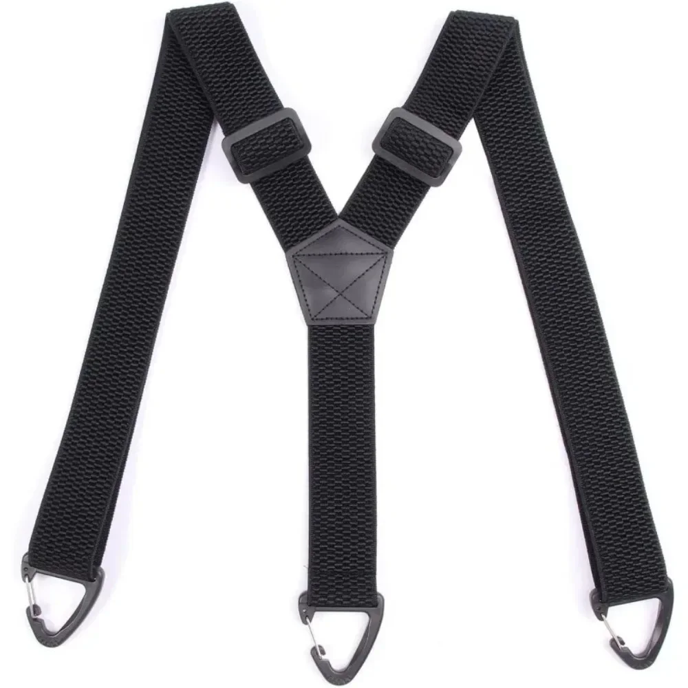 Unisex Sport Elastische Hosenträger mit 3 Clips 4cm Breit Verstellbare Plastik-Dreieckschnalle Rutschfester Strumpfhalter – Detail 2
