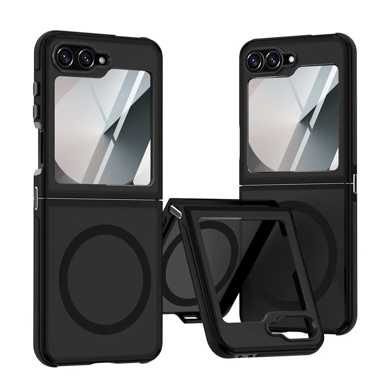 Business Matte for Magsafe Case for Samsung Galaxy Z Flip 7 6 5 ZFlip Flip6 Wireless Charging PC TPU Armor ZFlip7 ZFlip6 Cover