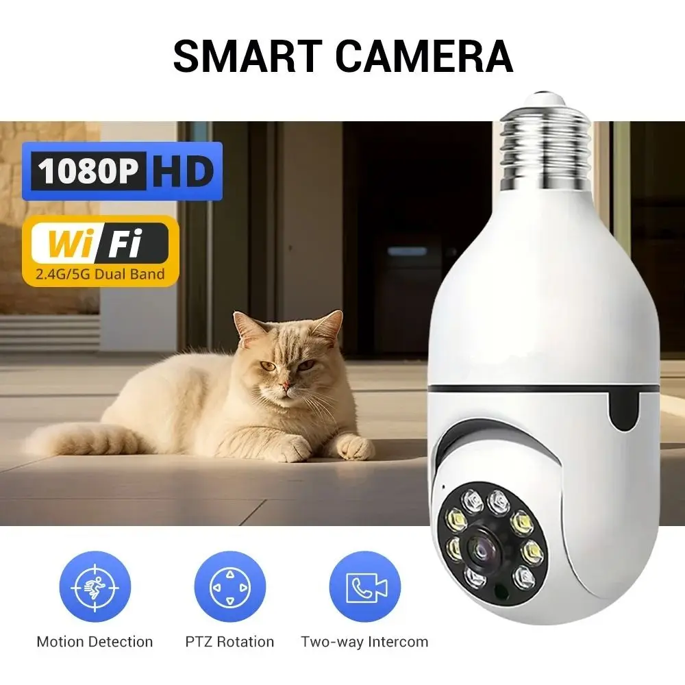 360 Degree Light Bulb Security Camera Full Color Night Vision 5GHz WiFi Wireless WiFi Camera E27 Light Socket