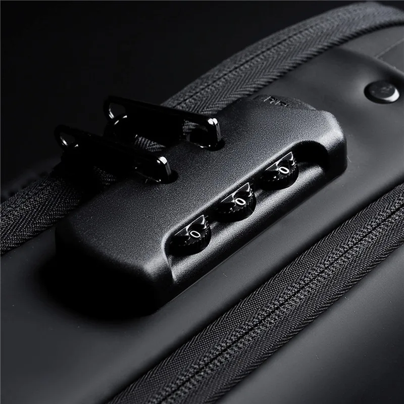 Travel Shoulder Bag Men Password Lock Motorcycle Bag Waterproof Sports Chest Bag Anti-theft Crossbody Bag For Men USB Charging