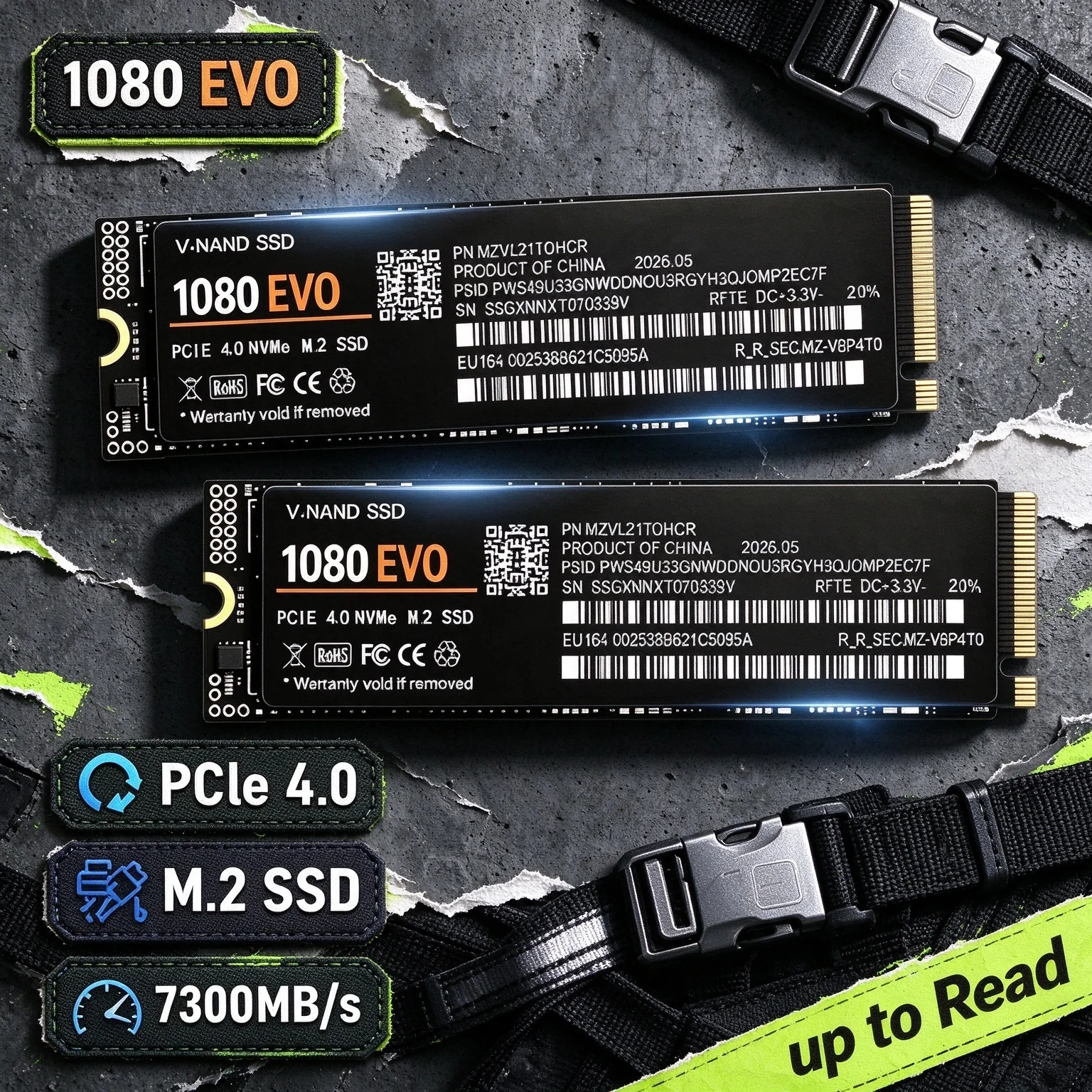 500GB 1TB 2TB 4TB 1080 EVO M.2 NVMe PCIe 4.0 Internal SSD Read up to 7300MB/s High Speed Solid State Drive for PC