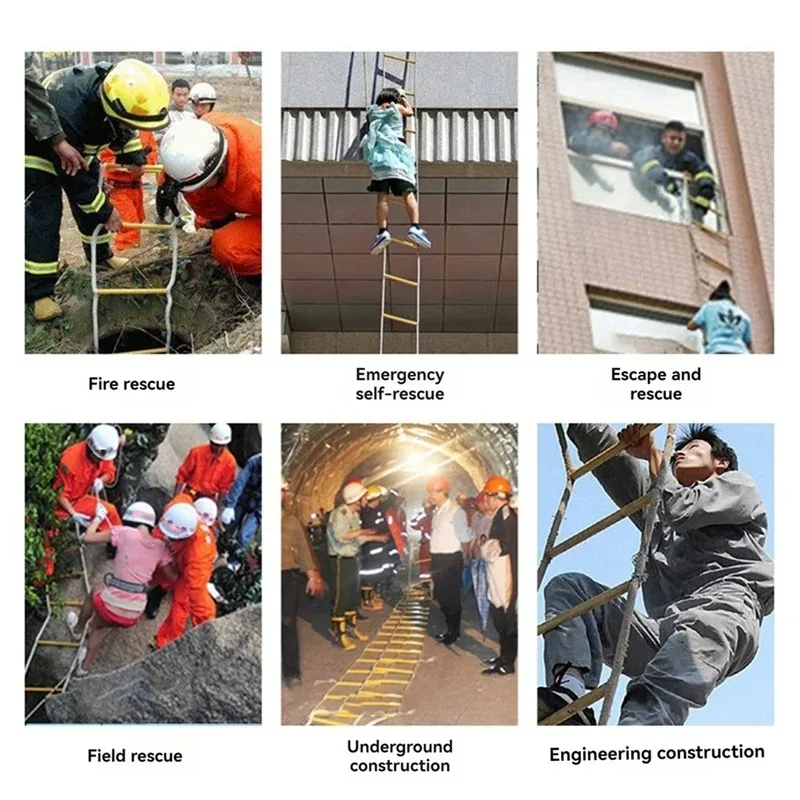 3M/5M/10M Emergency Escape Ladder Rope Fire Escape Rope Ladder Engineering Climbing Ladder High-Altitude Rescue