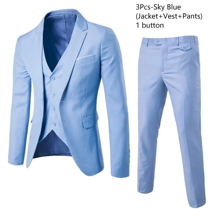 Men's Suit Suit, Business Suit, Top, Vest, Pants, Three Piece Suit, Slim Fit Professional Suit