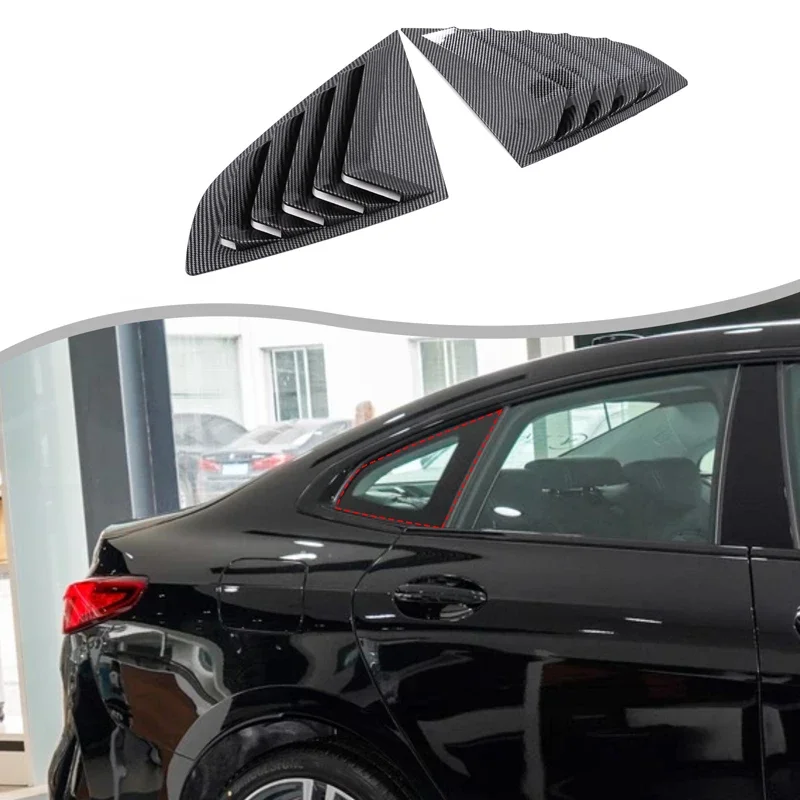 

For BMW 2 Series F44 rear triangle blinds Car rear triangle blinds decorative exterior accessories ABS Piano Black 2pcs 2020-202