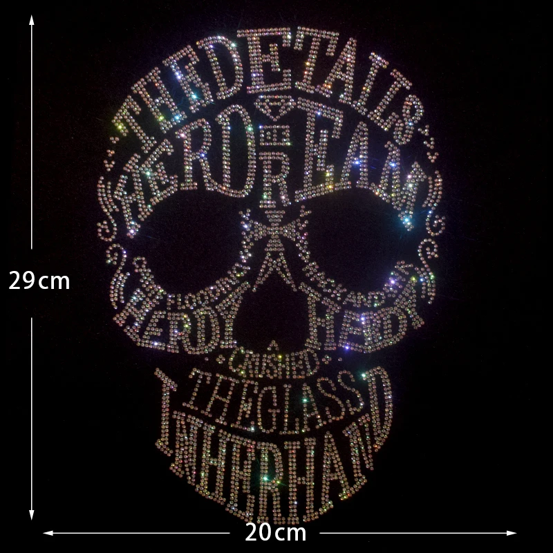 DIY clothes, T-shirts, hoodies and clothing accessories with fashionable large fabric stickers, rhinestones, skulls and sequins