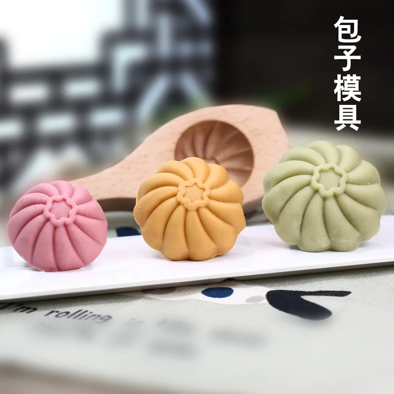 

Kitchen Handmade Noodle Steamed Buns Pattern Steamed Bread Mold Baking Wooden Pasta Large, Medium and Small Cage Printing Tool