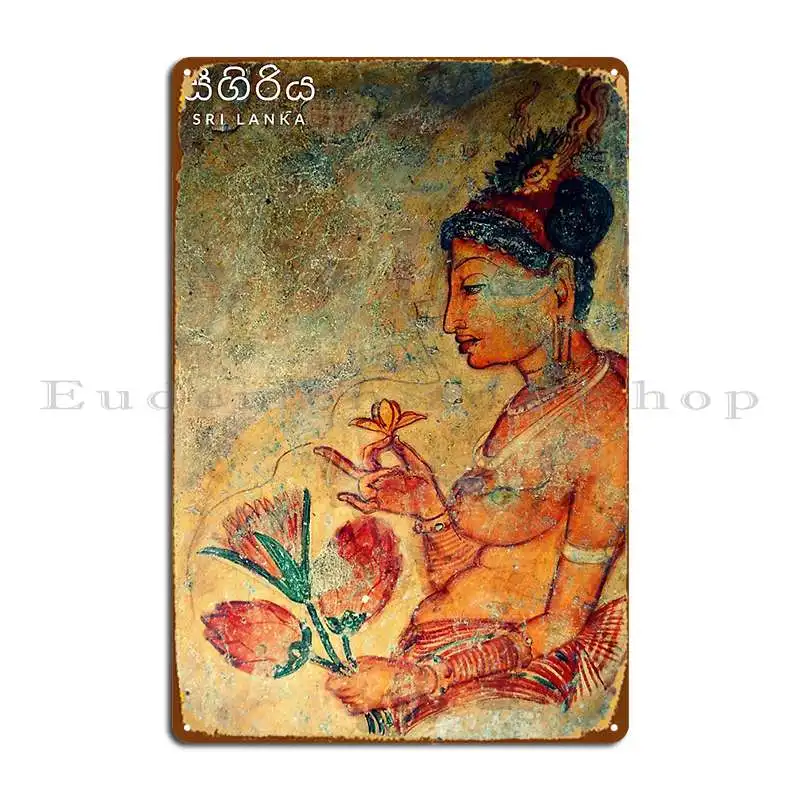 Sigiriya Fresco Metal Sign Cinema Wall Decor Wall Decor Create Mural Tin Sign Poster