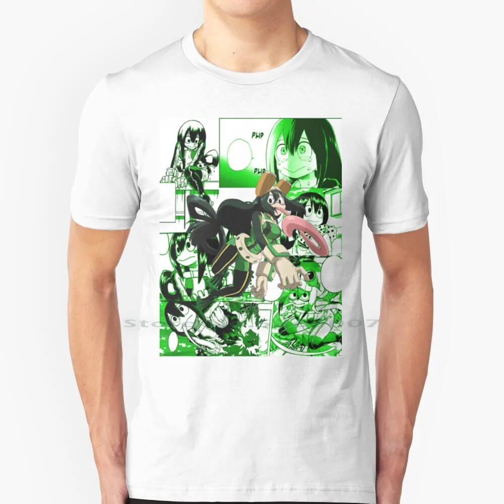 Tsuyu Asui Manga Collage 100% Cotton T Shirt Boku No Hero Academia Mha Bnha Froppy Tsuyu Asui Manga Collage Manga Art Manga