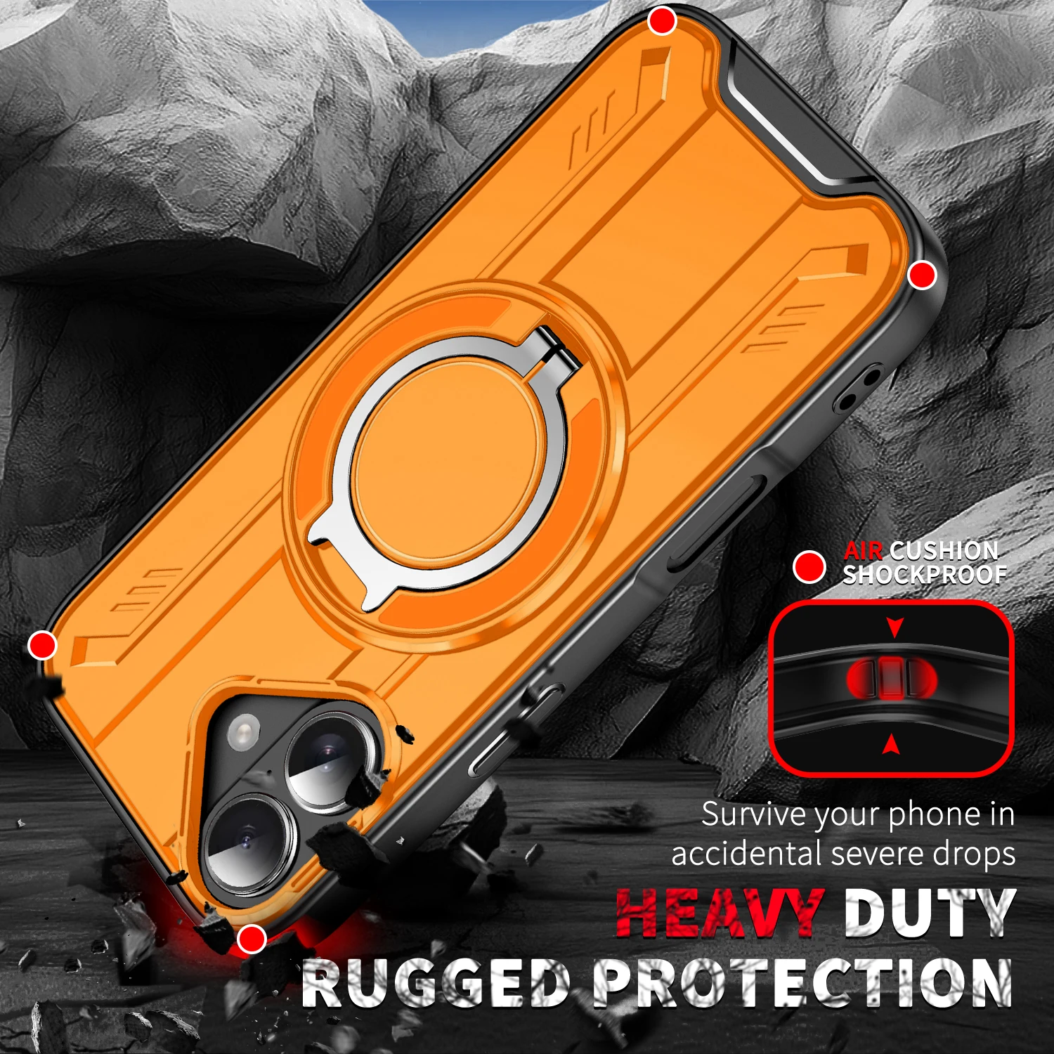 أغطية حماية مدرعة مضادة للسقوط لهاتف آيفون 17 برو ماكس 17 اير آيفون 17 16 15 بلس 14 13 12 برو 16e آيفون 15 آيفون 16