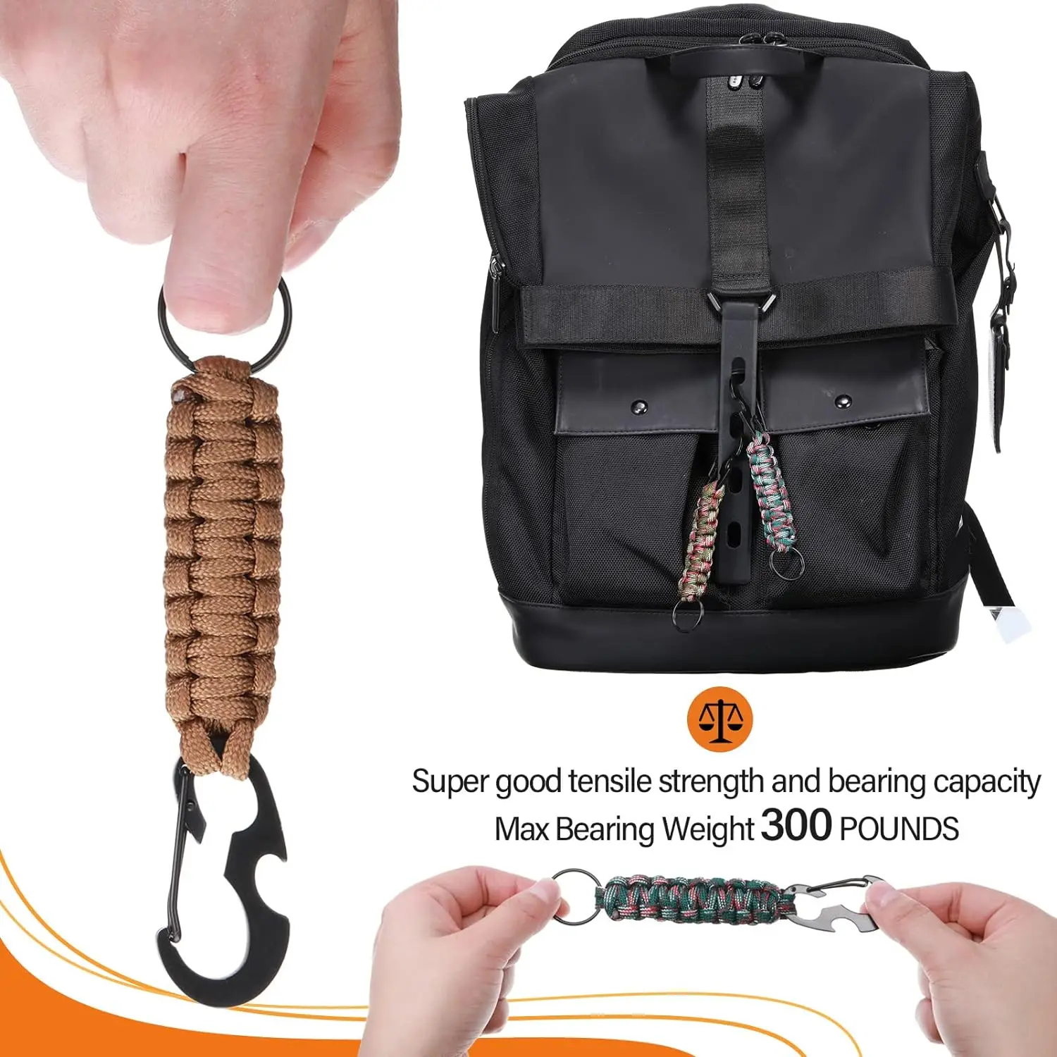 Paracord Keychain Survival Military Braided Lanyard Carabiner Rope Bottle Opener Cord Novelty Tools For Outdoor Camping Hiking