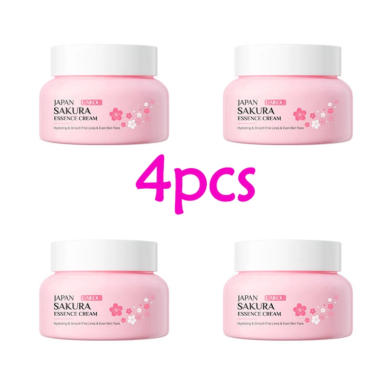 

4pcs LAIKOU Sakura Face Cream Hydrate Korea Cosmetics Moisturizing Cherry Blossom Face Essence Facial Lotion Emulsions Skin Care