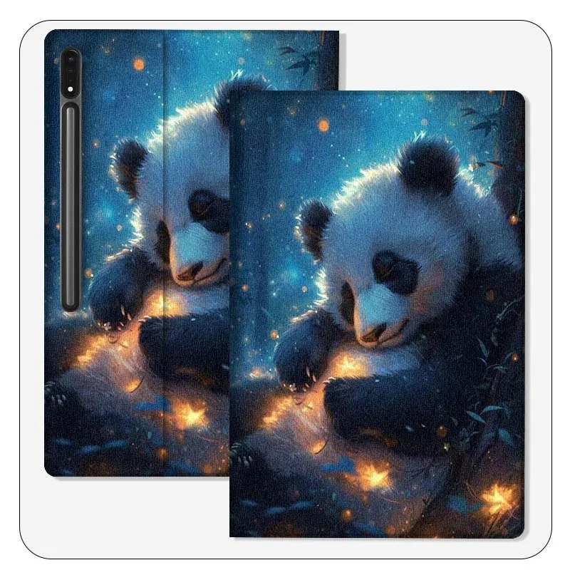 

Картина маслом кошка панда для Samsung Galaxy Tab S9 S10 S6 S7 S8 FE Plus Lite дюймовый складной чехол для планшета