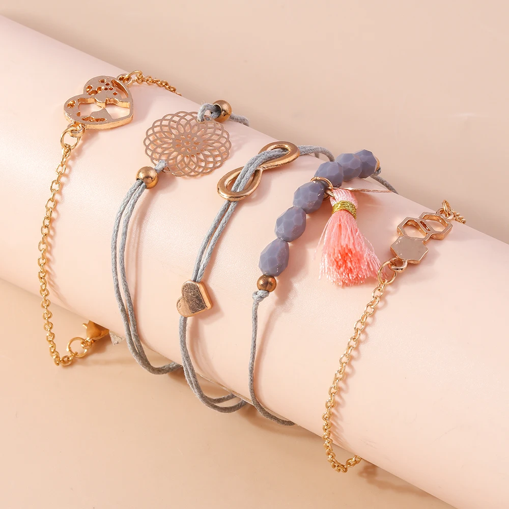 Aihua Bohemian Kristall türkisch glücklich blau Auge Armband Armreif für Frauen Gold Farbe Kette Armband Set Vintage Boho Schmuck Geschenke – Detail 22