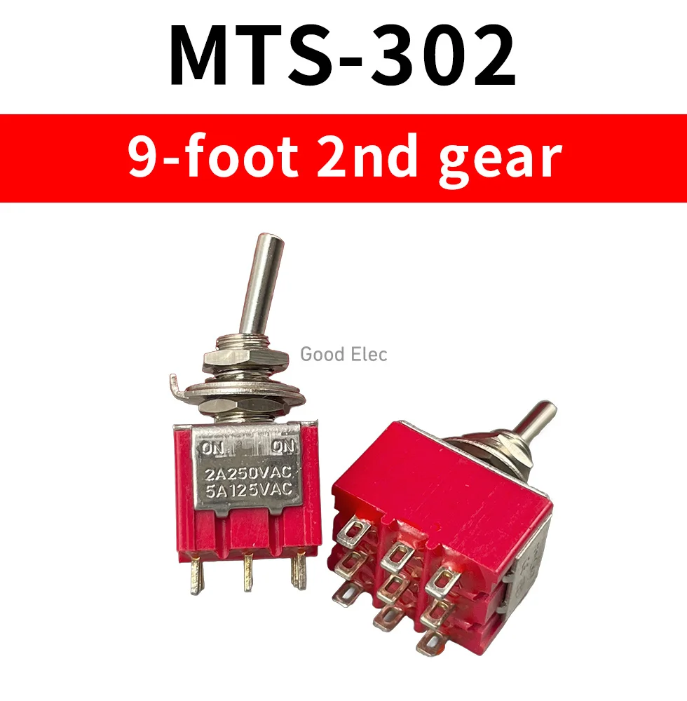 5PCS Mini MTS-302 MTS-303 Red Toggle Switch DPDT Double Pole Double Throw 2 Positions ON-ON/ON-OFF-ON 250V 3A 125V 6A image 3