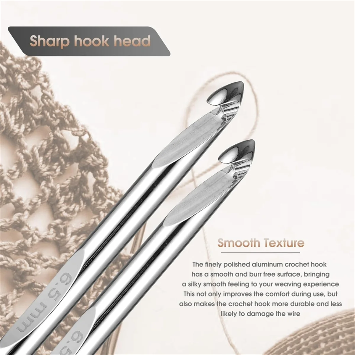 ABJG-مجموعة خطافات كروشيه تونسية مع كابل 6 بوصة من الألومنيوم قابلة للتبديل مجموعة خطافات كروشيه 3 مم - 10 مم