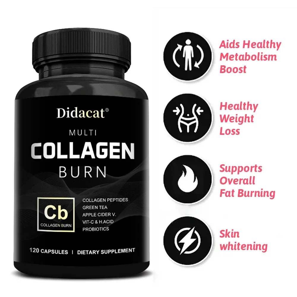 Multi-collagen Burning Multiple Hydrolyzed Collagen Peptides, Hyaluronic Acid, Vitamin C, Probiotics, Whitening Skin Fat Burning