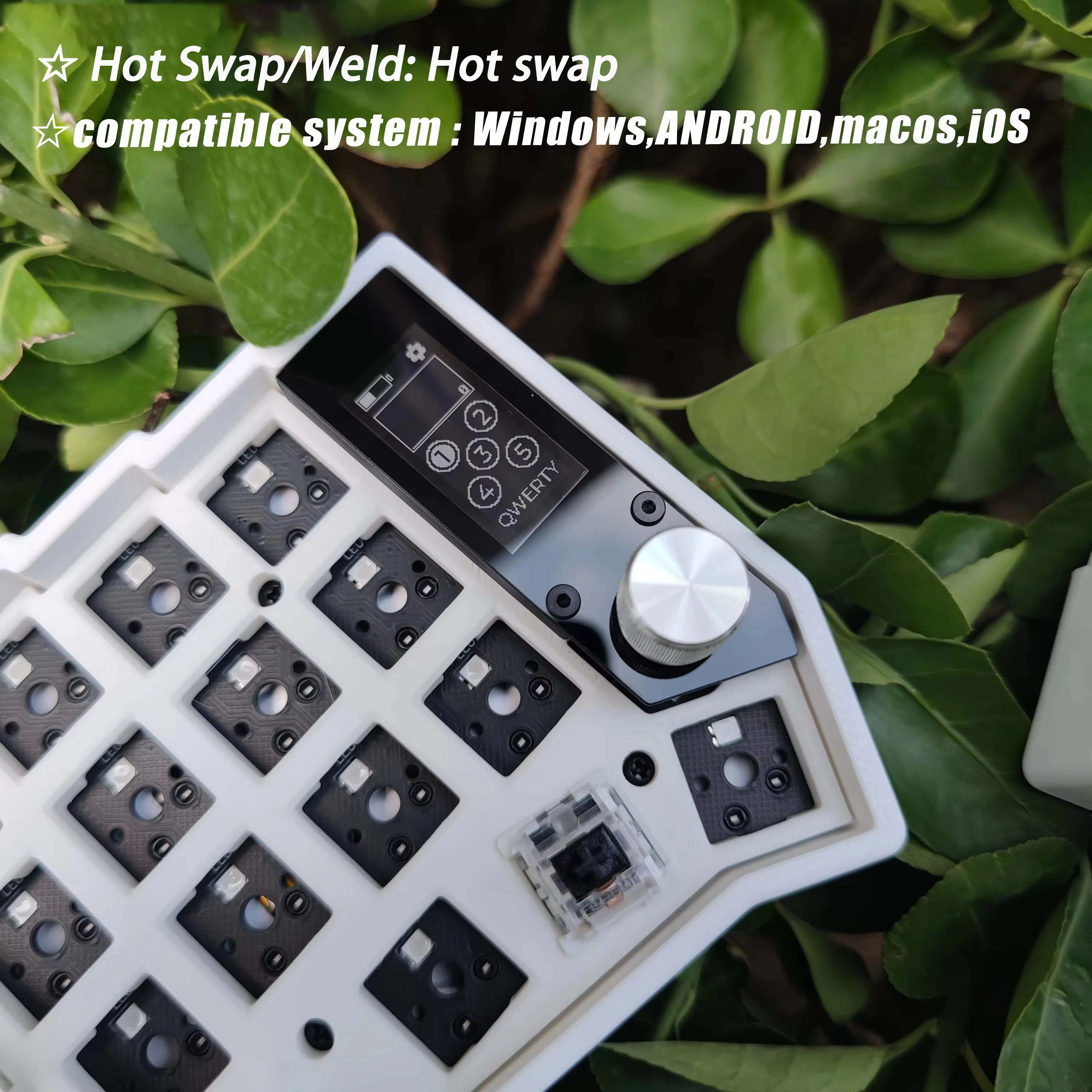 Corne Wireless Split Keyboard Kit RGB Hotswap Customize Split Mechanical Keyboard Kit With Screen Knob Joystick Support ZMK Gift