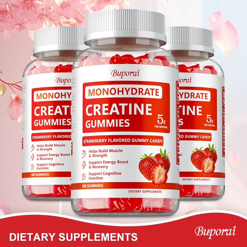 

Creatine Monohydrate Gummies - Pre/Post Workout, Fitness, Strength, Muscle Building Supplements