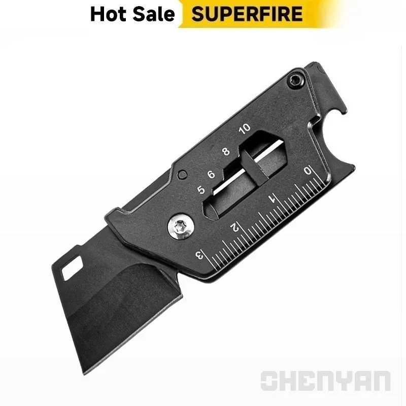 superfire-屋外多機能折りたたみナイフポータブル持ち運びが簡単開封ブレードステンレス鋼開封ナイフキーホルダー