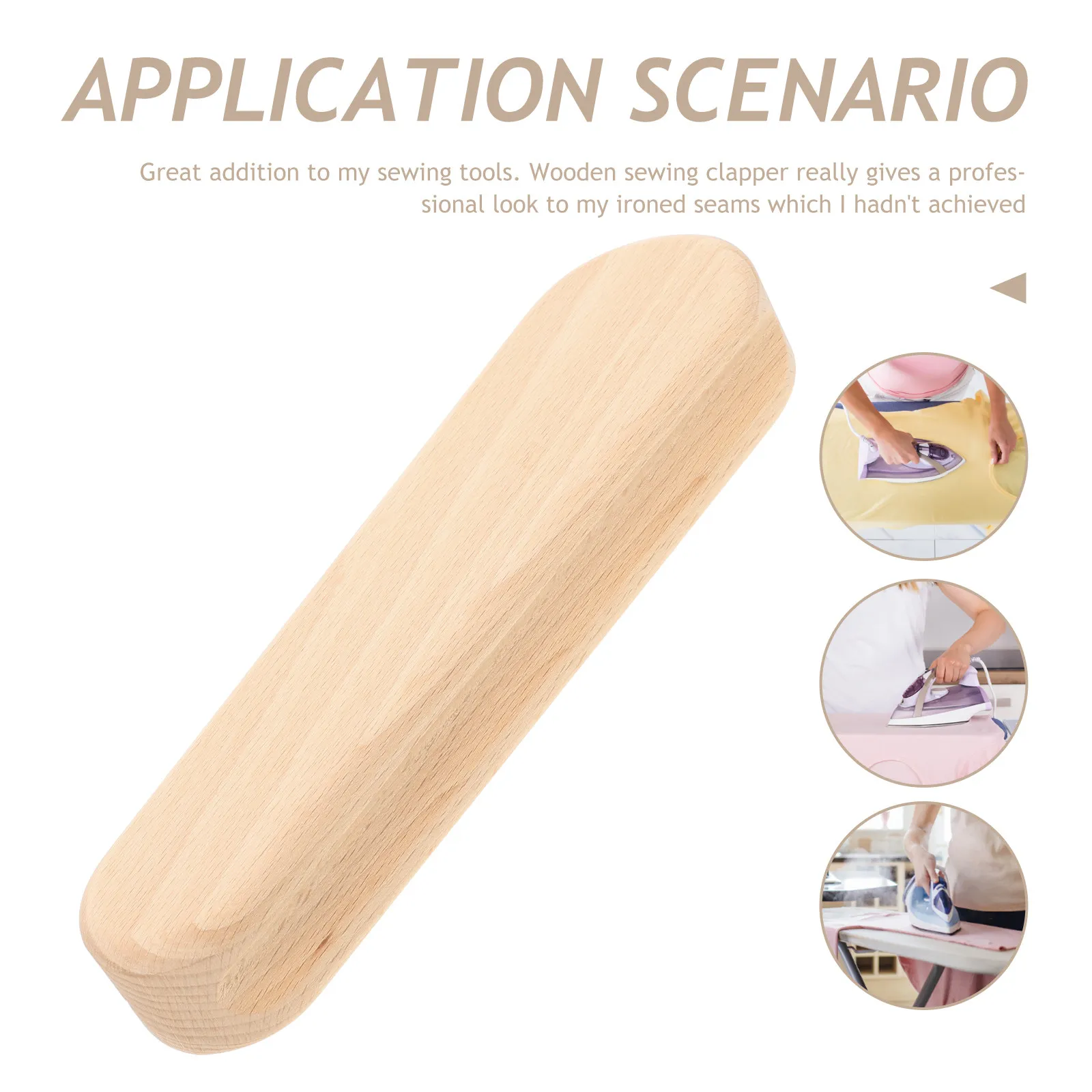 Wooden Tailor Clapper Seam Presser Tool - usage example