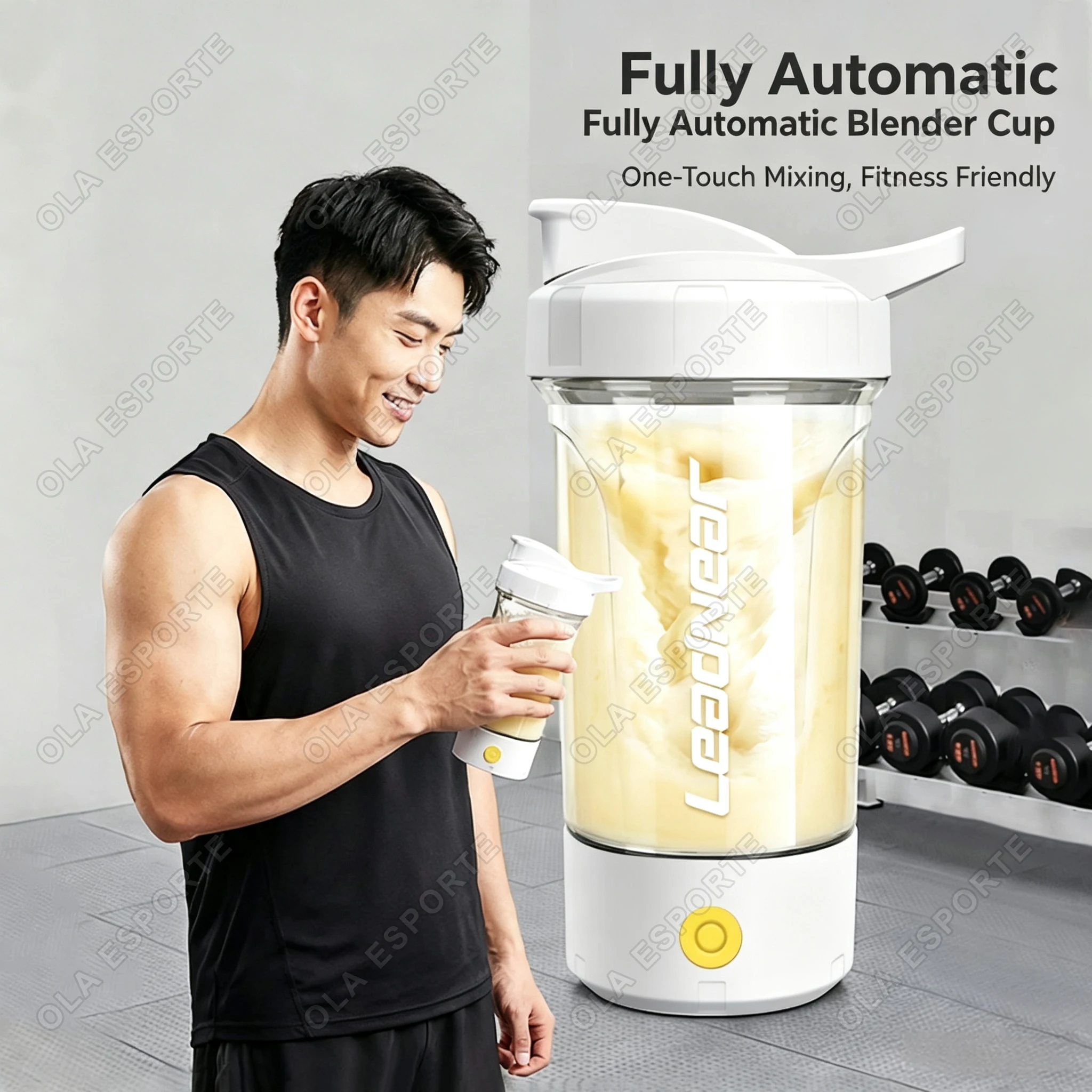 Portable Mixing Cup 400ml Automatic Mixing Cup Protein Powder Milk Powder Coffee Powder One Click Stirring Sports Fitness Use