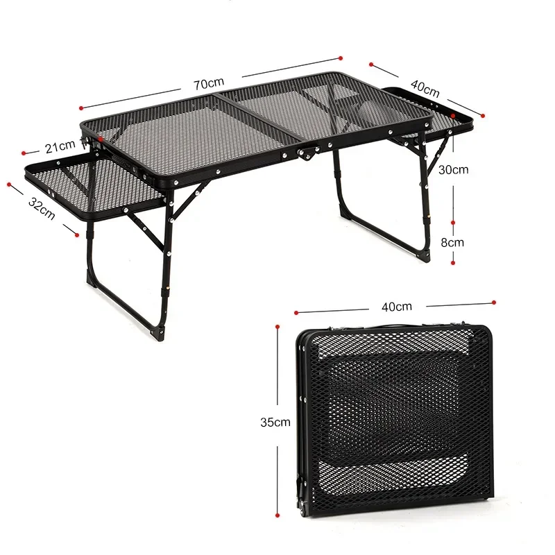 Outdoor Camping Folding Table Picnic Table Foldable Beach Mesh Top Table Camping for Picnic Travel